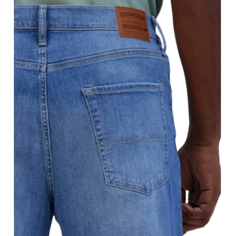 Lucky Brand Mens 223 Straight Stretch Classic 5-Pocket 40x32 Lt Blue Denim Jeans - Picture 3 of 16
